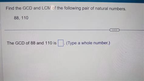 Solved Find The Gcd And Lcm Of The Following Pair Of Natural Chegg