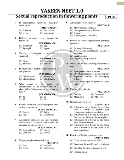 Solution Most Important Question Of Sexual Reproduction In Plants For Neet 2022 2023 Nta