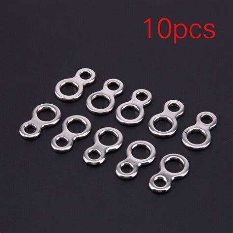 10pcs Fishing Butterfly Jigging Stainless Steel Figure 8 Solid Ring