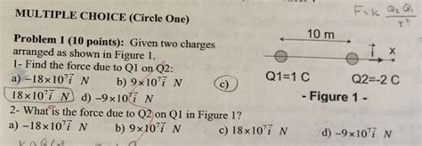 Solved Given Two Charges Arranged As Shown In Figure 1