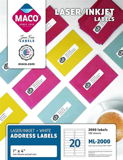 Amazon Maco Cover All Printable Labels For Shipping Laser Ink