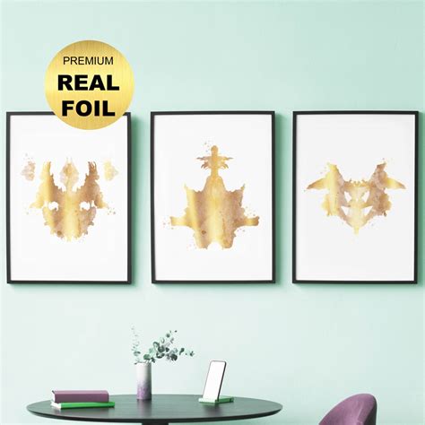 Gold Rorschach Test Art Medical Art Psychiatry Test Science Art