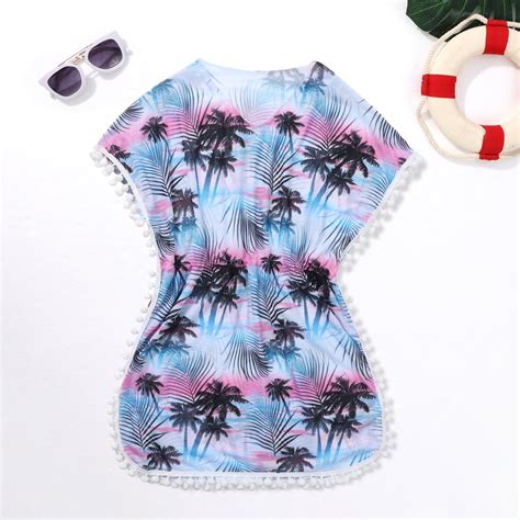 Esho T Teens Girls Swimsuit Cover Ups Summer Bikini Coverups With Pom Pom Trim Walmart