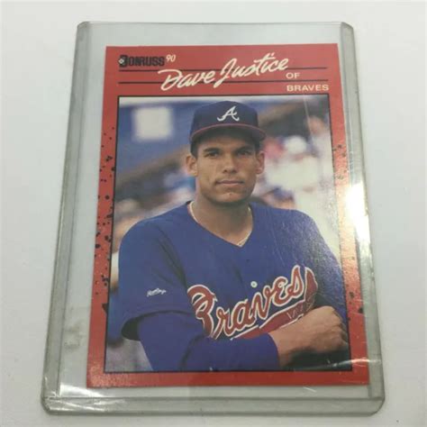 CARTE RECRUE DAVE Justice 1990 Donruss RC 704 Atlanta Braves EUR 1 54