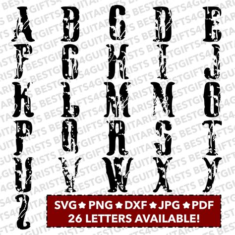 Distressed Western Font Svg Distressed Alphabet Distressed Font Clip