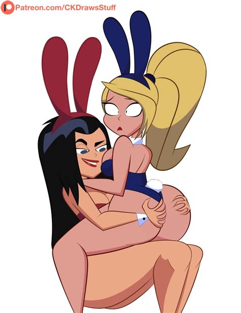 Rule 34 2girls Amazon Amazonian Ass Grab Bunny Ears Bunnysuit Codykins123 Courtney Whitmore Dc