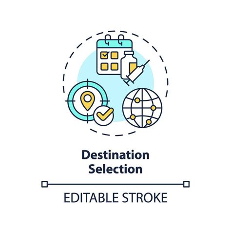 2d Editable Multicolor Destination Selection Icon Simple Isolated