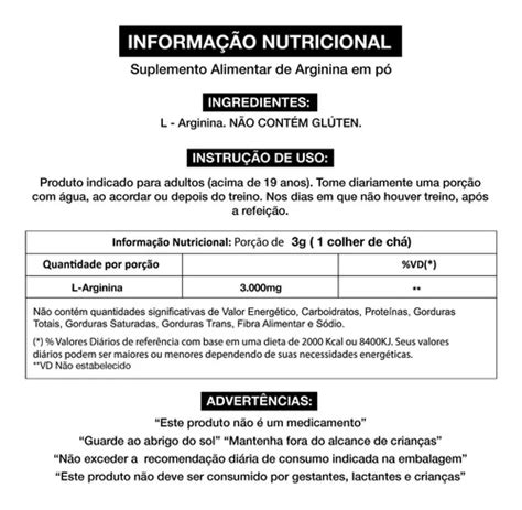 Suplemento Adaptogen Science Arginina 100 Pura De 100g Polvo