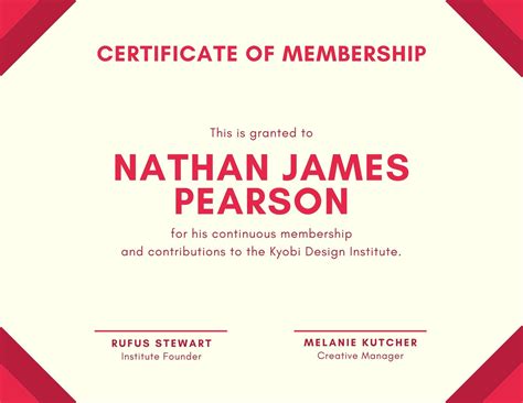 Free Custom Printable Membership Certificate Templates Canva