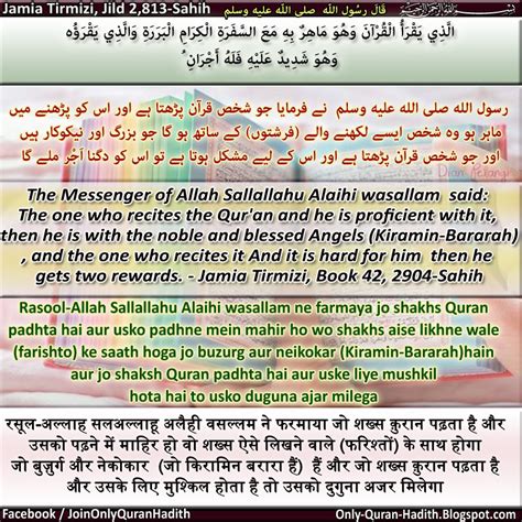 Only Quran Hadith Hadith Jo Shaksh Quran Padhta Hai Aur Uske Liye Mushkil Hota Hai To Usko