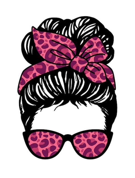 Premium Vector Messy Bun Girl With Messy Bun And Glasses Purple