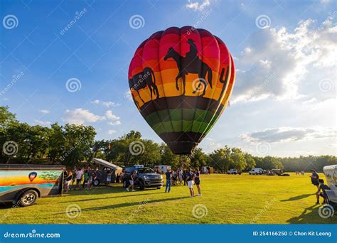 Cowboy Art Of A Hot Air Balloon Stock Photo Image Of Daytime Outdoor