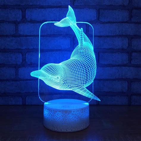 Luces Nocturnas D Usb L Mpara Led Dolphins Fish Room Decor Cambio De