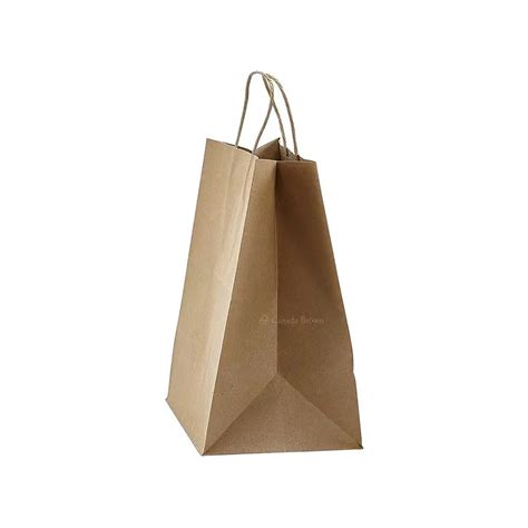 10 X 675 X 12 Custom Printed Kraft Twisted Handle Paper Bags 250cs Canada Brown