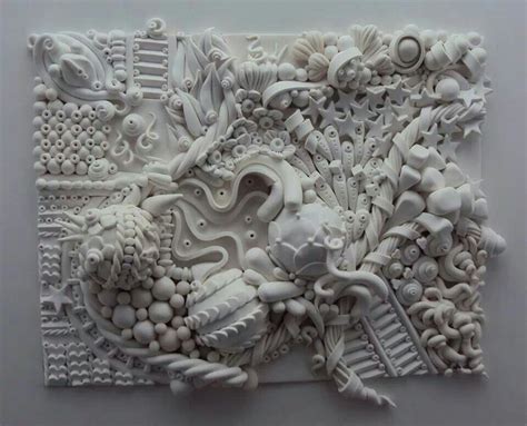 All White Clay Art Clay Wall Art Polymer Clay Art