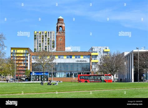 Part Of Barking Town Centre Skyline Seen From Nearby Open Space With