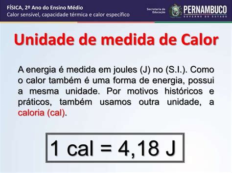 Calor sensível capacidade térmica e calor específico PPT