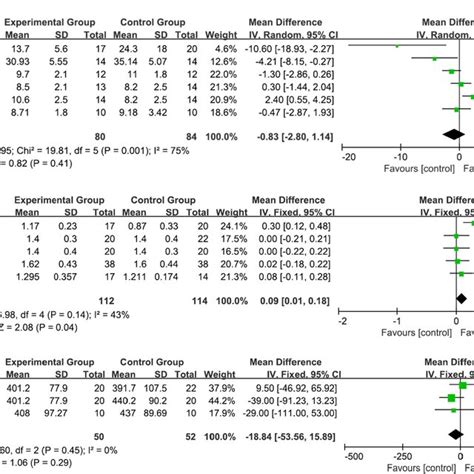 Forest Plot For Meta Analysis Of Primary Outcomes Related To Gait