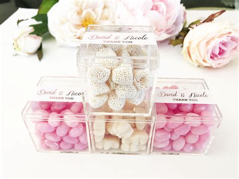 Personalized Acrylic Favor Boxes Metallic Foil Famous Favors