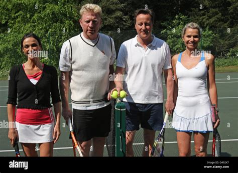 Prime Minister David Cameron And Former Wimbledon Champion Boris Becker