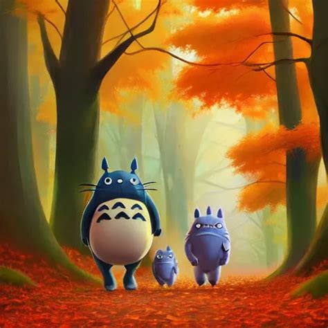 Goro Fujita Ilustration An Autumn Forest With Large Stable Diffusion