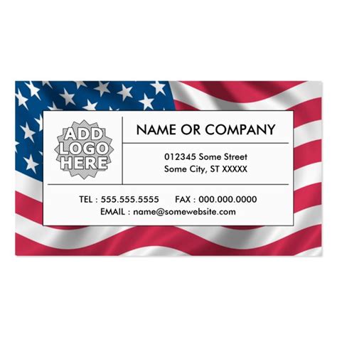 american flag business card templates