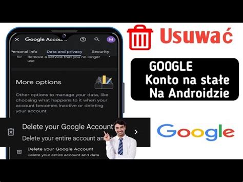 Jak trwale usunąć konto GOOGLE na Androidzie 2024 YouTube