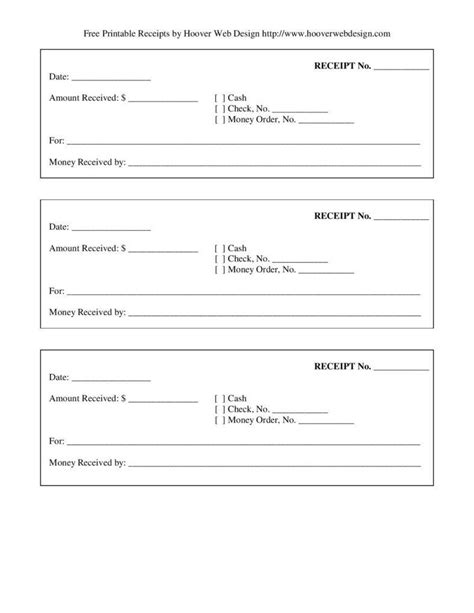 Free Blank Receipt Form Printable Printable Forms Free Online