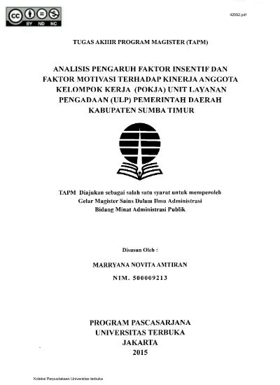 Analisis Pengaruh Faktor Insentif Dan Faktor Motivasi Terhadap Kinerja