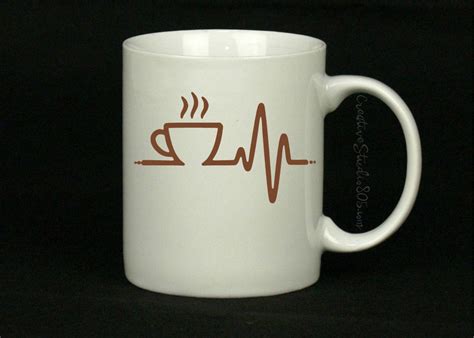 Coffee Heartbeat Coffee Mug Cute Coffee Mug Coffee Cup Funny