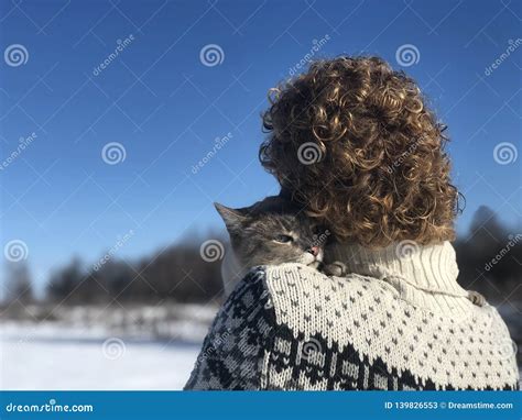 Hugs of Pet Owner on the Shoulder Stock Image - Image of care, happy ...