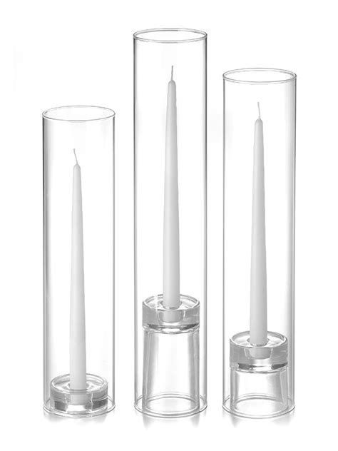 12 Taper Candles 12 Glass Chimneys And 12 Glass Taper Holders Yummi Candles Canada