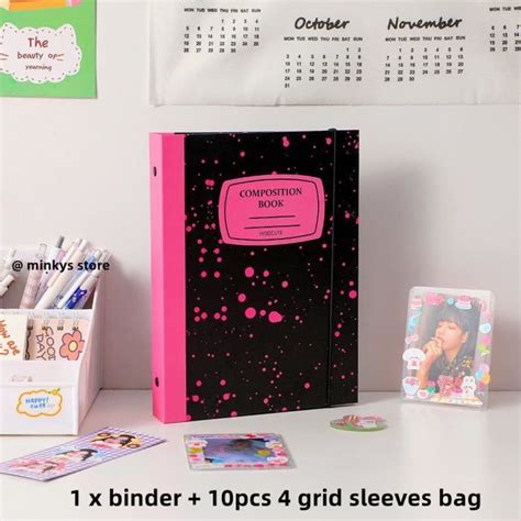 Minkys Classeur A Kawaii Splash Ink Kpop Livre De Renforcement Pour