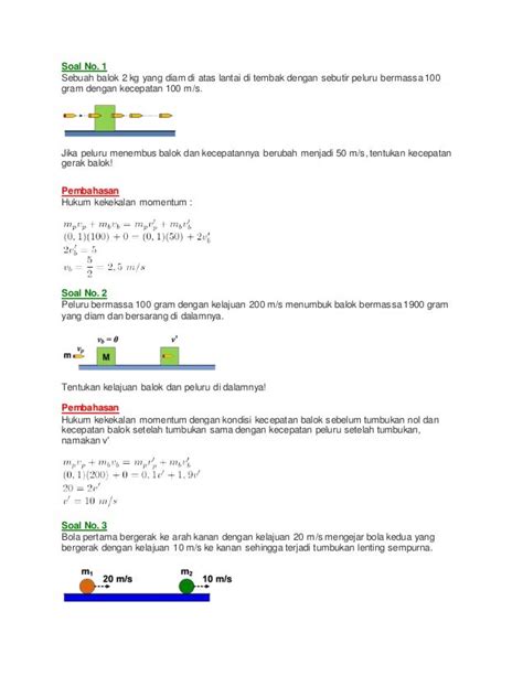 Detail Contoh Soal Momentum Impuls Dan Tumbukan Koleksi Nomer