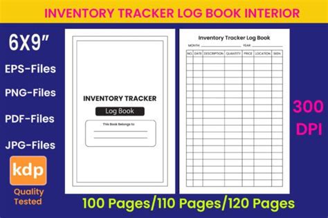 Inventory Tracker Log Book Kdp Interior Graphic By Kdp Web Creative