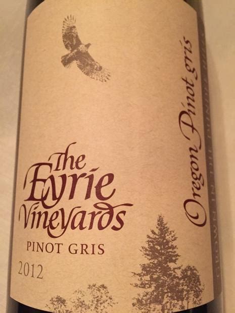 2012 The Eyrie Vineyards Pinot Gris Dundee Hills Usa Oregon