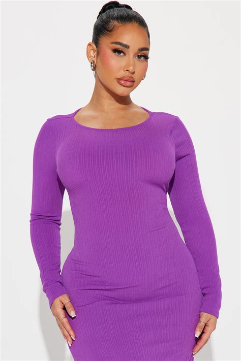 Isabella Ribbed Maxi Dress Purple Fashion Nova Dresses Fashion Nova