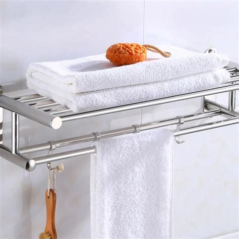 Bathroom Towel Holder Bathroom Organizer Stainless Steel Wall Mounted