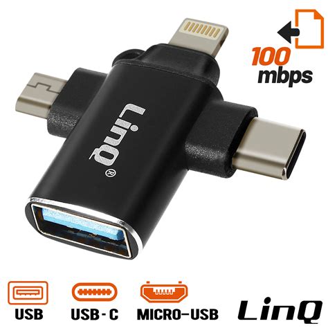 Adaptateur Otg Usb C Micro Usb Et Lightning Vers Usb Femelle