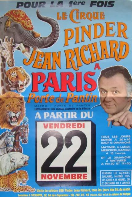 AFFICHE CIRCUS ZIRKUS Circo Cirque PINDER JEAN RICHARD 1974 EUR 22 00