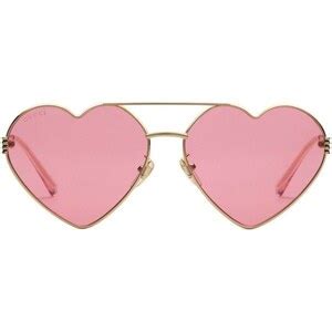 Gucci Eyewear Occhiali Da Sole A Forma Di Cuore Oro Stileo It