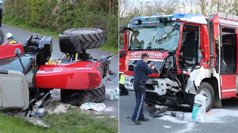 Forchheim Eggolsheim Unfall Zwischen Feuerwehrauto Und Trakor Vier