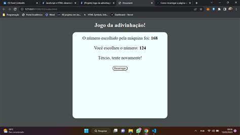 Projeto Jogo da adivinhação JavaScript e HTML desenvolva um jogo