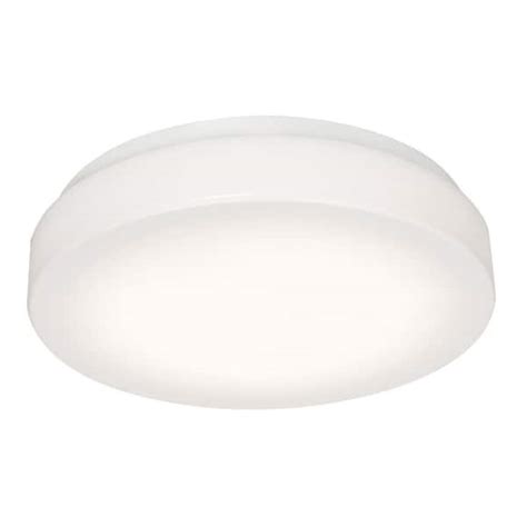 Afx In Watt Integrated Led Flush Mount With White Fabric Shade