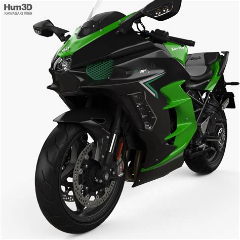 Kawasaki Ninja H2 SX 2023 3D 모델 차량 on Hum3D