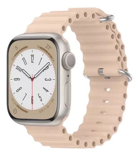 Pulseira Oceano Para Smartwatch Ultra 49mm 45mm 44mm 42mm Cor Nude