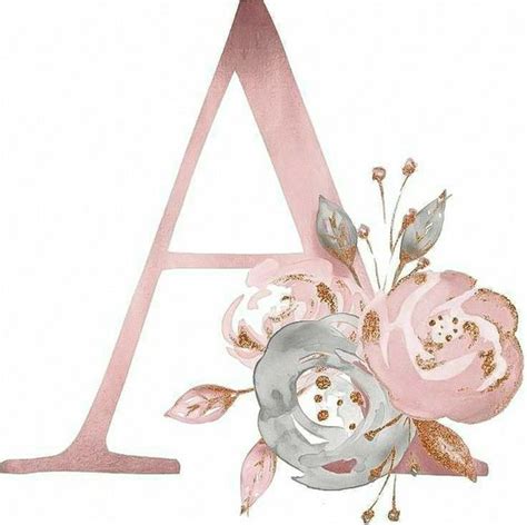 Pin By Michelle Luong On Watercolour Lettering Floral Monogram Letter