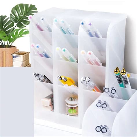 Kit 3 Organizador Caneta Escritório Rack De Armazenamento Multiuso