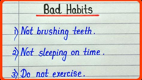 10 Bad Habits In English Bad Habits Essay In English 10 Line YouTube