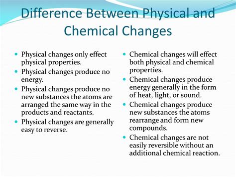 Chemical Vs Physical Properties